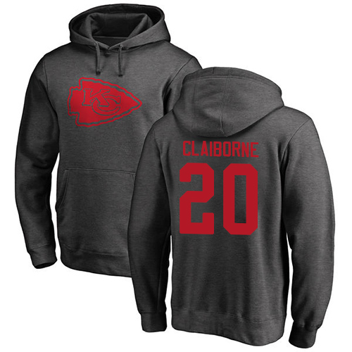 Men Kansas City Chiefs #20 Claiborne Morris Ash One Color Pullover Hoodie->kansas city chiefs->NFL Jersey